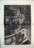 Original Old Antique Print Egypt Crisis Bows One Majestys Ships War 1882 19th