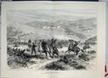 Original Old Antique Print Battle Taghir Scenes War Dead Wounded 1877 Victorian