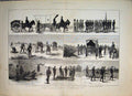 Original Old Antique Print Easter Manouvres Ambulance Corps Wounded Sier 1884