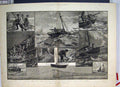 Original Old Antique Print Fishing Industires Boats Sea Stormy 1883 Victorian