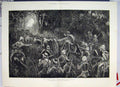 Old Antique Print South African Warfare Artillery Pass Bush 1879 Sketch 19th
