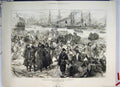 Old Antique Print 1877 Turkish War Loading Cavalry Constantinople Sketch 19th