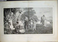 Original Old Antique Print Ceres Women Children Romance Country Scene 1894 19th