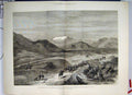 Old Antique Print Afghan War Khoord River Safed Koh Mountains 1879 Sketch 19th