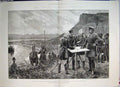 Original Old Antique Print Russian British Commissioners Zulfikar 1886 Sketch