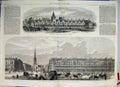 Original Old Antique Print 1866 Royal Dramatic College Maybury Surrey Hyde Park