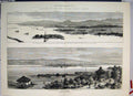 Original Old Antique Print War Turkish Intrenchments Tents Matchin Railway 1877