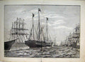 Old Antique Print Victoria Albert Passing Lines Ironclad Ships 1887 Art 19th