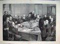 Original Old Antique Print Cabinet Council Foreign Office1888 Men Table 1888