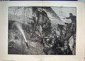 Old Antique Print Ship Stormy Sea Life Brigade Line Shore 1887 Fine Art 19th