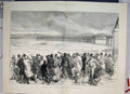 Original Old Antique Print Tay Bridge Railway River Scotland People Boat1889