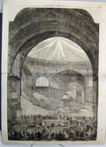 Old Antique Print 1862 Opening International Exhibition Orchestra Music 19th