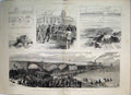 Old Antique Print 1884 Disaster Bullhouse Bridge Railway Train Wreck Dead 19th