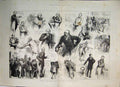Original Old Antique Print 1884 House Lords Sketches Debates Franchise Bill Men