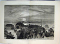 Old Antique Print American Franklin 1881 Midnight Sun Meeting Esquimaux 19th