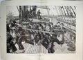 Old Antique Print 1888 War Training Ship Mercury Ryde Bluejackets Sketch 19th