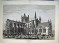 Original Old Antique Print 1881 Outdoor Scene Chester Cathedral Gravestones