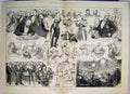 Original Old Antique Print 1882 Sketches Prince Wales Savage Club Music Smoking