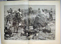 Original Old Antique Print War Soudan Expedition Water Pool Desert Siers 1884