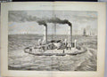 Old Antique Print 1876 Russian Circular Ironclad Novgorod Ship Sea Scene 19th