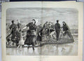 Old Antique Print 1873 Shoal Mackerel Gathering Fishing Net Families Sea 19th