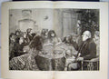 Original Old Antique Print 1889 Man Woman Little Girls Boys Playing Games Table