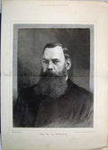 Original Old Antique Print 1888 Portrait Dr Grace Bearded Face Fine Art 19th
