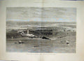 Old Antique Print 1882 Birds-Eye View Alexandria Lighthouse Boats Sketch 19th