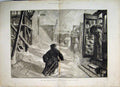 Original Old Antique Print Great Snowstorm 1881 Train Blocked Railway Fine Art