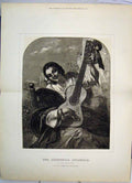 Old Antique Print 1873 Portrait Una Seguidilla Gitanesca Music Fine Art 19th