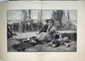 Original Old Antique Print Woman Children 1882 Sitting Shore Watching Boat Sale