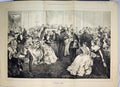 Original Old Antique Print 1872 Supper Time Families Ballroom Eating Dinner
