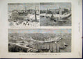 Old Antique Print 1882 Royal Silver Wedding Stockholm Views City Palace 19th