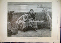 Old Antique Print 1894 Women Sitting Shore Waiting Heartbroken Fine Art 19th