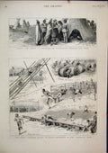 Original Old Antique Print 1887 Explosion Bulli Colliery Australia Sells Burmah
