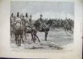 Original Old Antique Print 1894 Officers Dragoons Review German Emperor Guards