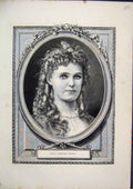 Original Old Antique Print Portrait Beautiful Mdlle Christine Nilsson 1870 19th