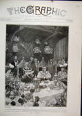Old Antique Print 1903 King Queen Italy Guildhall Toast Dinner Mayoress 20th