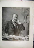 Original Old Antique Print 1903 Drawing Right Hon. Lord Milner Colonial Office