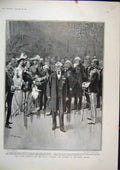 Original Old Antique Print 1903 King Victor Emmanuel Italian Vetrans Embassy