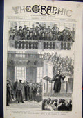 Old Antique Print 1877 Installation Herr Joachim Musical Doctor Cambridge 19th