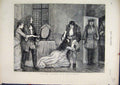 Original Old Antique Print 1874 Scene Clancarty Olympic Theatre Begging Woman