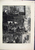 Original Old Antique Print Communist Refugees Co-Operative Kitchen Newman 1872