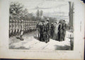 Original Old Antique Print 1885 Queen Reviewing Camel Troops Soudan Beatrice