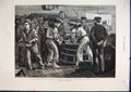 Old Antique Print 1887 Celebrating Jubilee Board Man War Drinking Sailor 19th