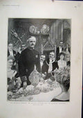 Old Antique Print 1903 Guilhall Banquet Balfour Replying Majesty Minister 20th
