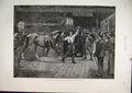 Original Old Antique Print 1890 Horse Show Winner Honours Cheering Fine Art