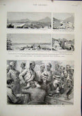 Original Old Antique Print 1894 Cholera Inoculating Gurghas Tansa Waterworks