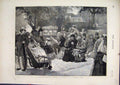 Old Antique Print London Curds Whey St. James Park Families Day Out 1873 19th
