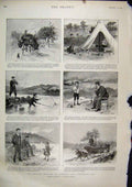 Old Antique Print 1897 Angling Holiday Ireland Fishing Tent Donkey Scenes 19th